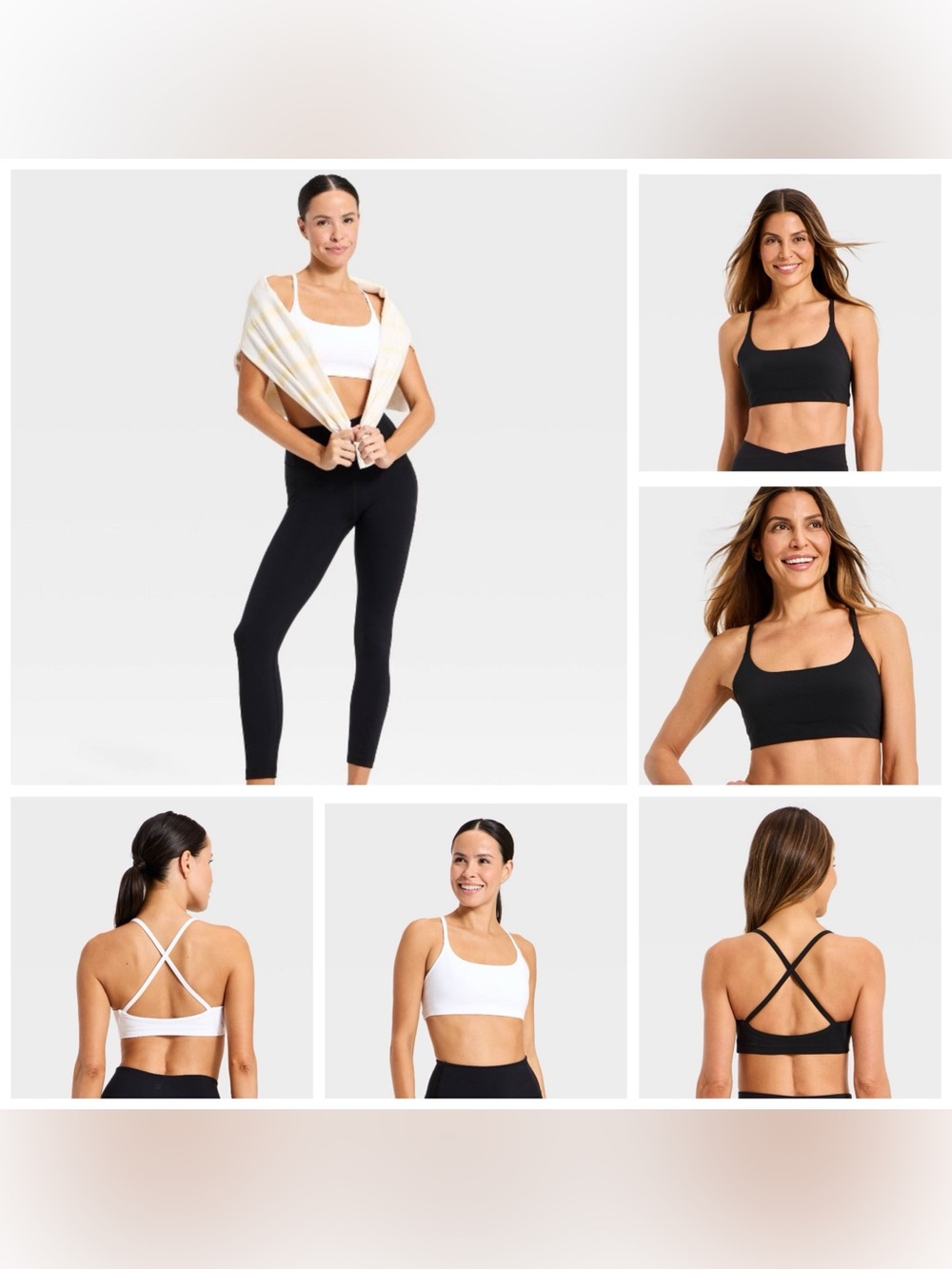 (Lot of 2) NWOT Super Flex Light Support Sports Bra with Cross Back Detail
